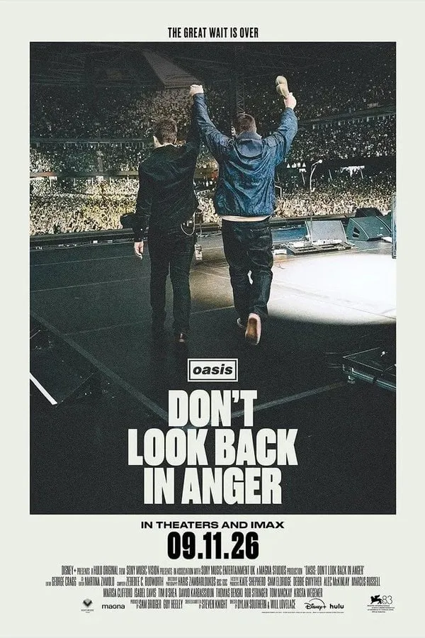 Official movie poster for Oasis: Don't Look Back in Anger in cinemas in Jyväskylä