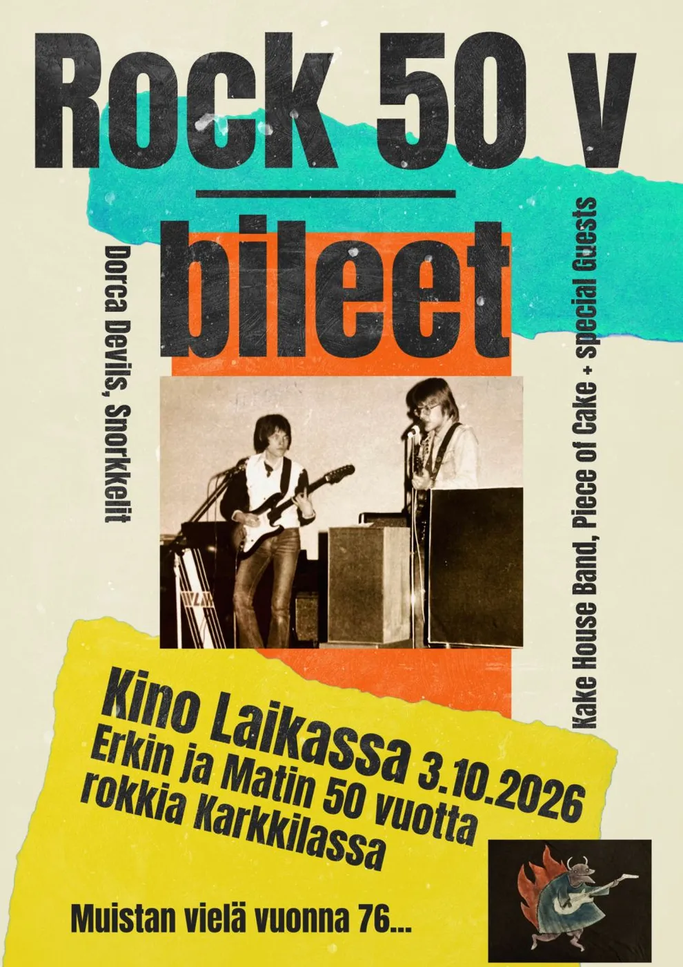 Official movie poster for 50 vuotta rokkia Karkkilasta