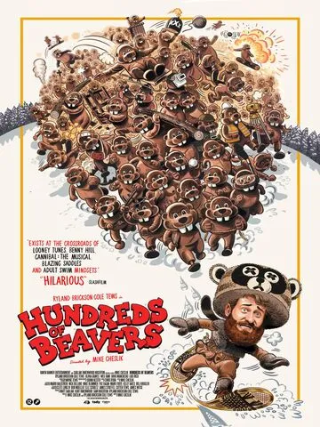 Officiële film poster voor Hundreds of Beavers in bioscopen in The Hague